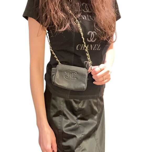 Black Leather Pouch with Embossed Logo - Picture 6 of 6